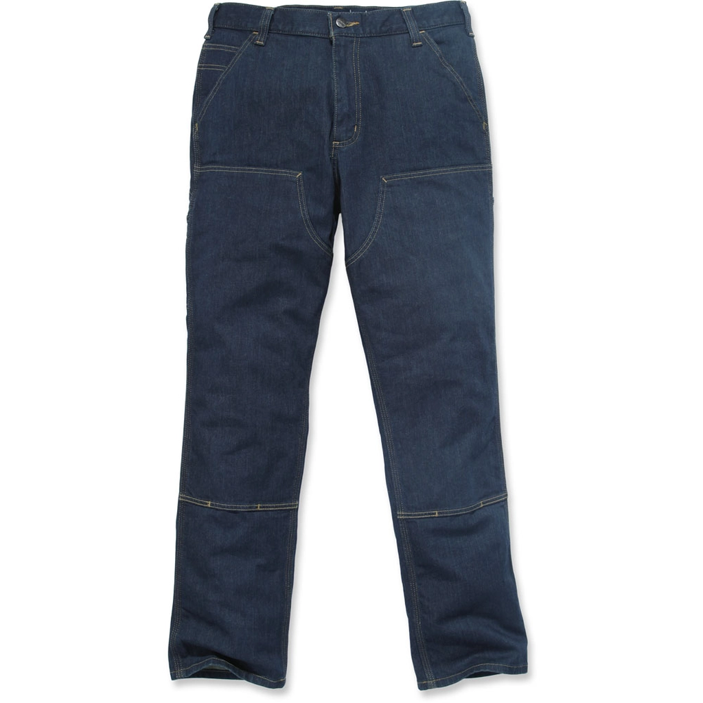 Carhartt WIP Mens Double Front Relaxed Fit Denim Dungaree Jeans - Navy - Size 34W/34L